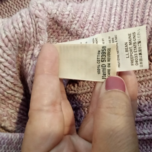 L.L. Bean Vintage Purple Pink Cable Knit Turtleneck Sweater Chunky Womens XL - Picture 5 of 8
